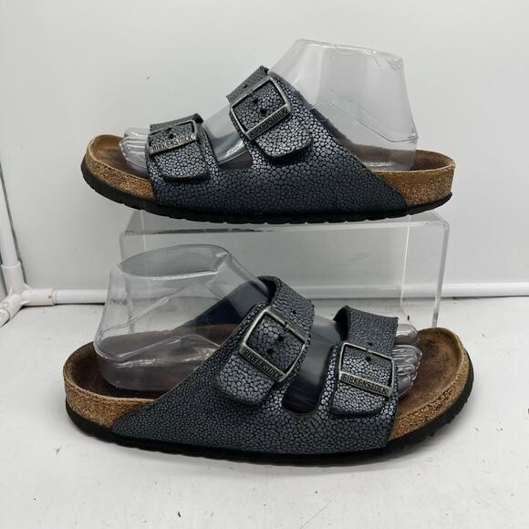 Birkenstock Shoes - Birkenstock Arizona Sandals Shoes Womens 41 US 9-9.5 Shiny Blue Strap Buckle